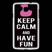 Coque LG L60 Keep Calm Have fun Noir