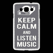 Coque LG L60 Keep Calm Listen music Gris