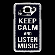 Coque LG L60 Keep Calm Listen music Noir