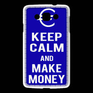 Coque LG L60 Keep Calm Make money Bleu