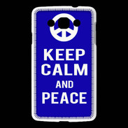 Coque LG L60 Keep Calm Peace Bleu