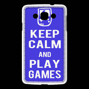 Coque LG L60 Keep Calm Play games Bleu