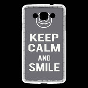 Coque LG L60 Keep Calm Smile Gris