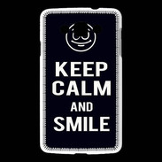 Coque LG L60 Keep Calm Smile Noir