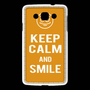 Coque LG L60 Keep Calm Smile Orange