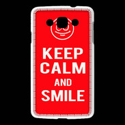 Coque LG L60 Keep Calm Smile Rouge