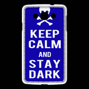 Coque LG L60 Keep Calm Stay dark Bleu