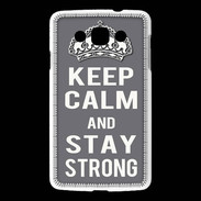 Coque LG L60 Keep Calm Stay strong Gris