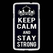 Coque LG L60 Keep Calm Stay strong Noir