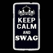 Coque LG L60 Keep Calm Swag Noir