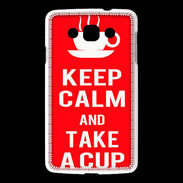 Coque LG L60 Keep Calm Take a cup Rouge