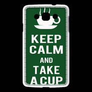 Coque LG L60 Keep Calm Take a cup Vert