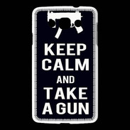 Coque LG L60 Keep Calm Take a gun Noir