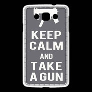 Coque LG L60 Keep Calm Take a gun Gris