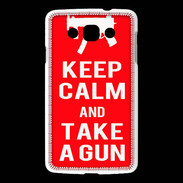 Coque LG L60 Keep Calm Take a gun Rouge