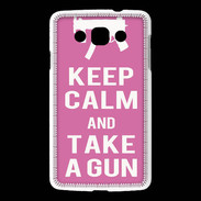 Coque LG L60 Keep Calm Take a gun Rose
