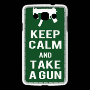 Coque LG L60 Keep Calm Take a gun Vert
