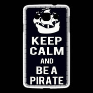 Coque LG L60 Keep Calm Be a Pirate Noir