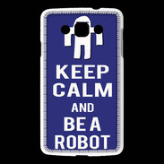 Coque LG L60 Keep Calm Be a Robot Bleu