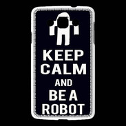Coque LG L60 Keep Calm Be a Robot Noir