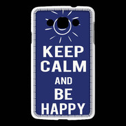 Coque LG L60 Keep Calm Be Happy Bleu