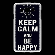 Coque LG L60 Keep Calm Be Happy Noir
