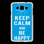 Coque LG L60 Keep Calm Be Happy Cyan