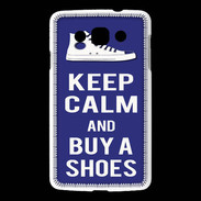 Coque LG L60 Keep Calm Buy Shoes Bleu