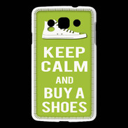 Coque LG L60 Keep Calm Buy Shoes Vert Pomme