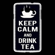 Coque LG L60 Keep Calm Drink Tea Noir