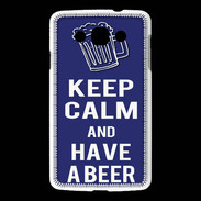 Coque LG L60 Keep Calm Have a beer Bleu