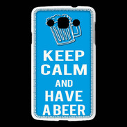 Coque LG L60 Keep Calm Have a beer Cyan