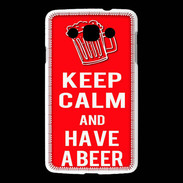Coque LG L60 Keep Calm Have a beer Rouge