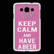 Coque LG L60 Keep Calm Have a beer Rose