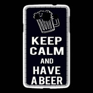 Coque LG L60 Keep Calm Have a beer Noir