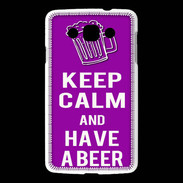 Coque LG L60 Keep Calm Have a beer Violet