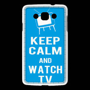 Coque LG L60 Keep Calm Watch TV Cyan