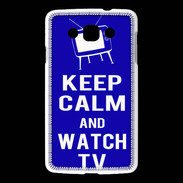 Coque LG L60 Keep Calm Watch TV Bleu