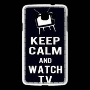 Coque LG L60 Keep Calm Watch TV Noir