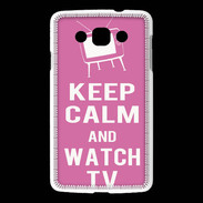 Coque LG L60 Keep Calm Watch TV Rose