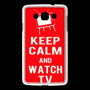 Coque LG L60 Keep Calm Watch TV Rouge