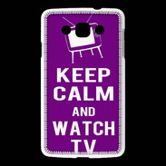 Coque LG L60 Keep Calm Watch TV Violet