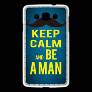 Coque LG L60 Keep Calm Be a Man Bleu