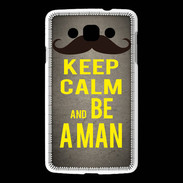 Coque LG L60 Keep Calm Be a Man Gris