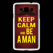 Coque LG L60 Keep Calm Be a Man Rouge