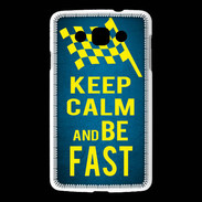 Coque LG L60 Keep Calm and Be Fast Bleu