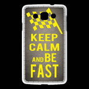 Coque LG L60 Keep Calm and Be Fast Gris