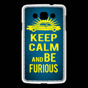 Coque LG L60 Keep Calm and Be Furious Bleu