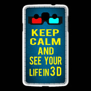Coque LG L60 Keep Calm and See your life 3D Bleu