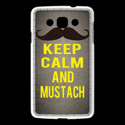 Coque LG L60 Keep Calm and Mustach Gris